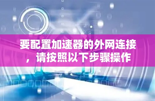 要配置加速器的外网连接,请按照以下步骤操作 要配置加速器的外网连接,请按照以下步骤操作