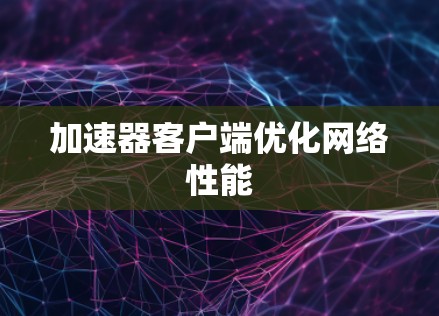 加速器客户端优化网络性能