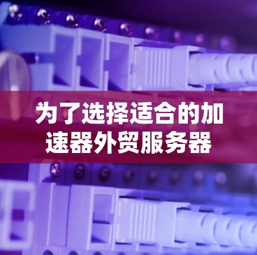 为了选择适合的加速器外贸服务器,以下是一个有条理的评估和选择框架 为了选择适合的加速器外贸服务器,以下是一个有条理的评估和选择框架